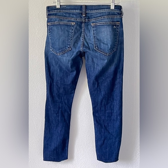 Rag & Bone Dre Capri Skinny Distressed Canyon Medium Wash Stretch Jeans 27 - Picture 4 of 13
